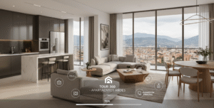 Recorrido virtual 360 interactivo de propiedad inmobiliaria