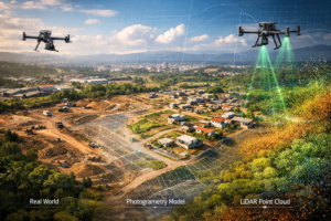 fotogrametría, el LiDAR y los drones